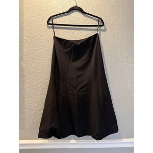 NWT Lauren Ralph Lauren Black Wool Blend A Line Midi Skirt Size 4
